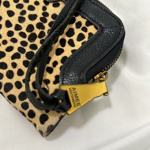 Aimee Kestenberg Pony Hair Cheetah Print/Leather Zip Wallet -Excellent Condition - Picture 7 of 9